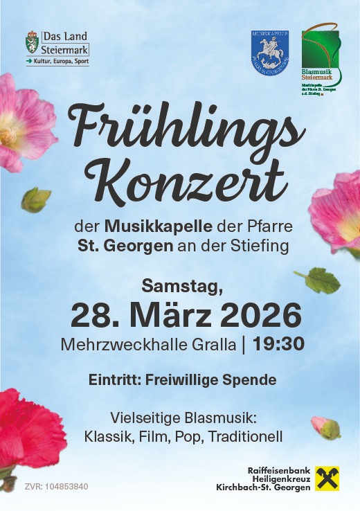 Frühlingskonzert Musikkapelle der Pfarre St. Georgen an der Stiefing