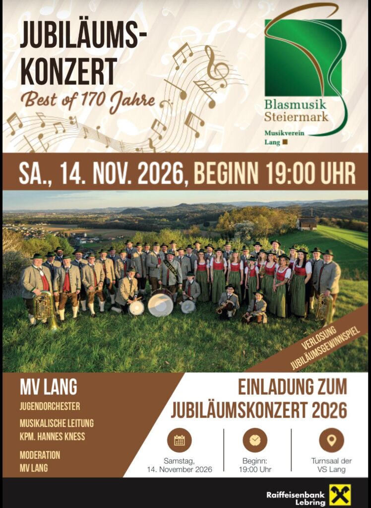 Jubiläumskonzert 2026 MV-Lang